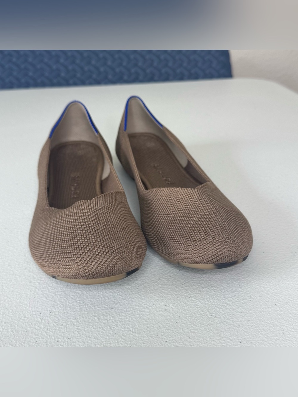 ROTHY'S The Beige Rounded Ballet Flat Knit Upper Slip On Size10.5 - Picture 2 of 7